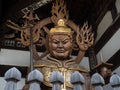 Buddhist guardian deity statue inside the gates of Nankobo, temple number 55 of Shikoku Royalty Free Stock Photo