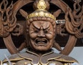 Buddhist guardian deity statue inside the gates of Nankobo, temple number 55 of Shikoku Royalty Free Stock Photo