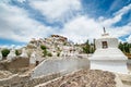 Buddhist heritage, Thiksey monastery  Gompa  temple under blue sky. India, Ladakh, Thiksey Monastery Royalty Free Stock Photo