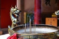 Buddhist incense burner in Taiwan, ancestor worship Royalty Free Stock Photo