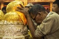 Buddhist Man Praying at Phaung Daw Oo Pagoda, Inle Lake, Myanmar Royalty Free Stock Photo