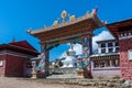 Buddhist monastery in Himalayas mountain. Tengboche, Nepal Royalty Free Stock Photo