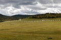 Buddhist monastery in Mongolian steppe Royalty Free Stock Photo