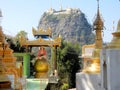 Myanmar, Monastery Taung Kalat, Mount Popa, Buddhist temple and Buddha image