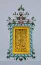 Buddhist monastery window in Bangkok Royalty Free Stock Photo