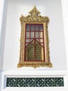 Buddhist monastery window , bangkok Thailand Royalty Free Stock Photo