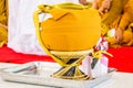 Buddhist monk alms-bowl in thailand, makha bucha day, visakha bu