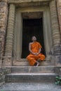 Buddhist monk in Angkor Wat, Cambodia