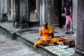 Buddhist Monk at Angkor Wat Royalty Free Stock Photo