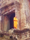 Buddhist monk Angkor Wat Royalty Free Stock Photo