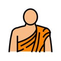 buddhist monk buddhism color icon vector illustration