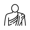 buddhist monk buddhism line icon vector illustration