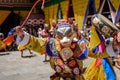 Buddhist monk dance at Paro Bhutan Festival Royalty Free Stock Photo