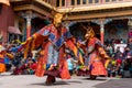 Buddhist monk dancing at mask festival