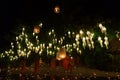 buddhist monk floating hot air balloon in Yeepeng and Loy Krathong festival Royalty Free Stock Photo