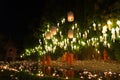 buddhist monk floating hot air balloon in Yeepeng and Loy Krathong festival Royalty Free Stock Photo