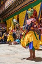 Bhutan Buddhist monk dance at Paro Bhutan Festival Royalty Free Stock Photo