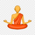 Buddhist monk icon, cartoon style