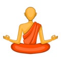 Buddhist monk icon, cartoon style