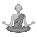 Buddhist monk icon monochrome Royalty Free Stock Photo