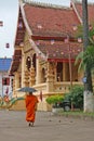 Buddhist Monk in Laos Royalty Free Stock Photo