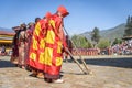 Bhutan Buddhist monks trumpet music at Paro Bhutan Festival