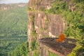 Buddhist monk in meditation at beautiful nature Royalty Free Stock Photo