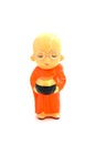 Buddhist Monk novice Model on white background Royalty Free Stock Photo