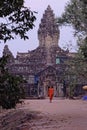 Buddhist monk outside Bakong Temple