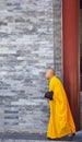 Buddhist monk outside Big Wild Goose Pagoda, Xian, China