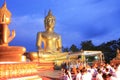 Buddhist monk and peoples praying