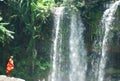 Buddhist monk. Phnom Kulen waterfall. Cambodia Royalty Free Stock Photo