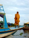 Buddhist monk, Tonle Sap Lake Royalty Free Stock Photo