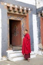 Buddhist monk at the Trongsa Dzong, Trongsa, Bhutan Royalty Free Stock Photo