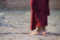 Buddhist monk walking