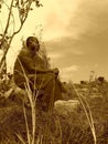 The Buddhist monk who inwardness is spiritually Royalty Free Stock Photo