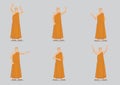 Buddhist Monk in Yellow Robe Vector Character Illustration