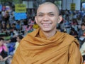 Buddhist Monk at a Yellow-Shirt Rally