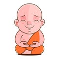 Buddhist monks cartoon character hand draw art