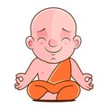 Buddhist monks cartoon character hand draw art