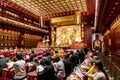 Buddhist monks perform ceremony inside Buddha Tooth Relic Temple Royalty Free Stock Photo