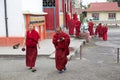Buddhist monks at the Phodong Monastery, Gangtok, Sikkim, India Royalty Free Stock Photo