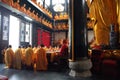 Buddhist Monks During Religious Ceremony