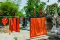 Buddhist monks' robes hanging to dry Royalty Free Stock Photo