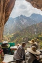 Buddhist monks at seorak mountains cave Royalty Free Stock Photo