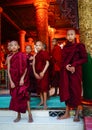 Buddhist monks at Shwedagon Pagoda