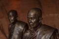 Buddhist monks statues symbol of peace and serenity