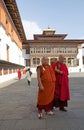 Buddhist monks at the Trashi Chhoe Dzong, Thimphu, Bhutan