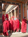 Buddhist monks at the Trashi Chhoe Dzong, Thimphu, Bhutan