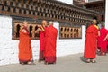 Buddhist monks at the Trashi Chhoe Dzong, Thimphu, Bhutan